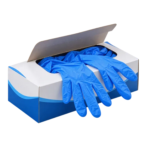 Gants nitrile jetables, boîte de 100 (illustration)
