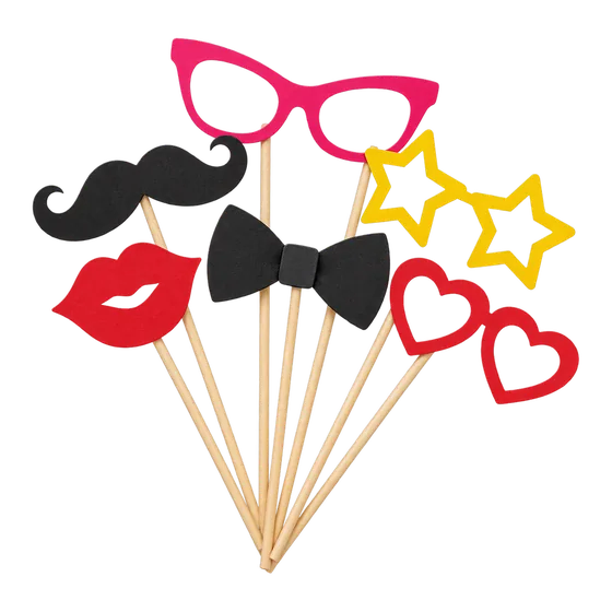 Accessoires photobooth mariage, 23 pièces (illustration)