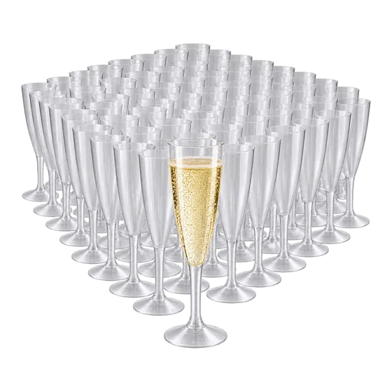 Flûtes à champagne en plastique, lot de 50 (illustration)