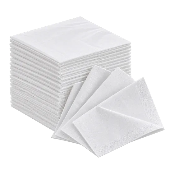 Serviettes en papier blanches douces, lot de 100 (illustration)