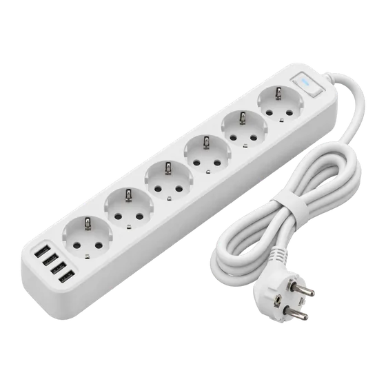 Multiprise 6 prises + 4 USB (illustration)