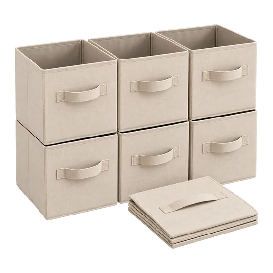 Cubes de rangement en tissu, lot de 6 (illustration)