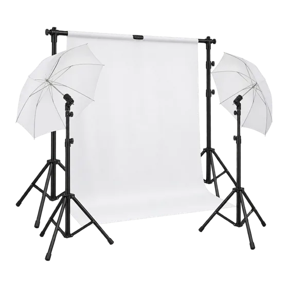Kit studio complet : fonds, support, éclairage (illustration)