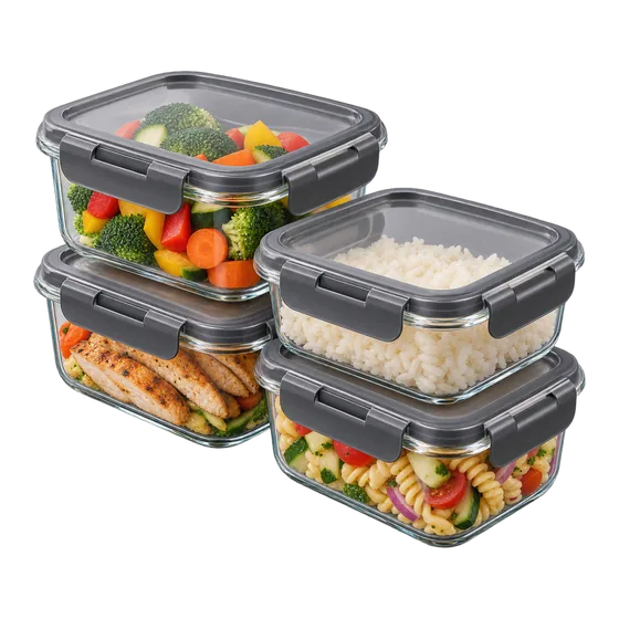 Boîtes alimentaires en verre, lot de 4 (illustration)
