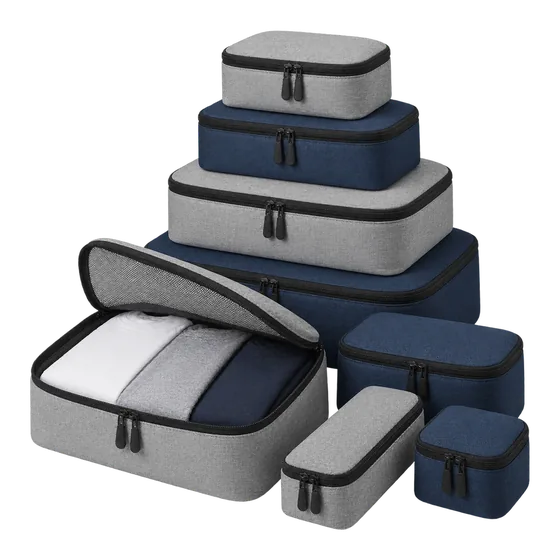 Cubes de rangement pour valise, lot de 8 (illustration)